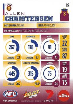 2016 Select Footy Stars #19 Allen Christensen Back